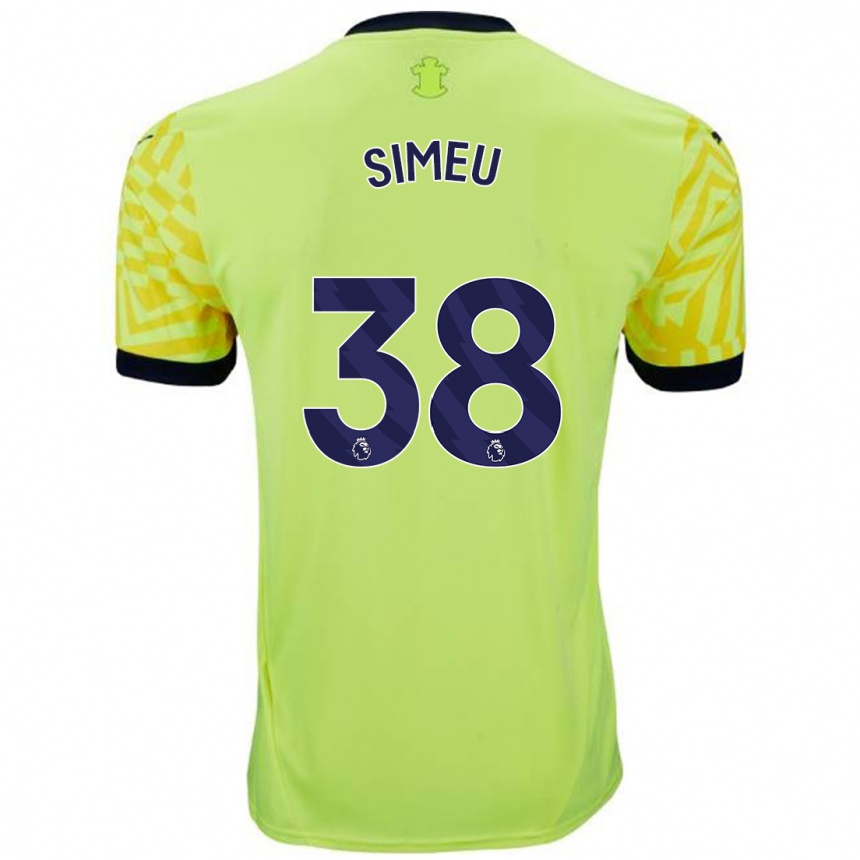 Niño Fútbol Camiseta Dynel Simeu #38 Amarillo 2ª Equipación 2024/25 México