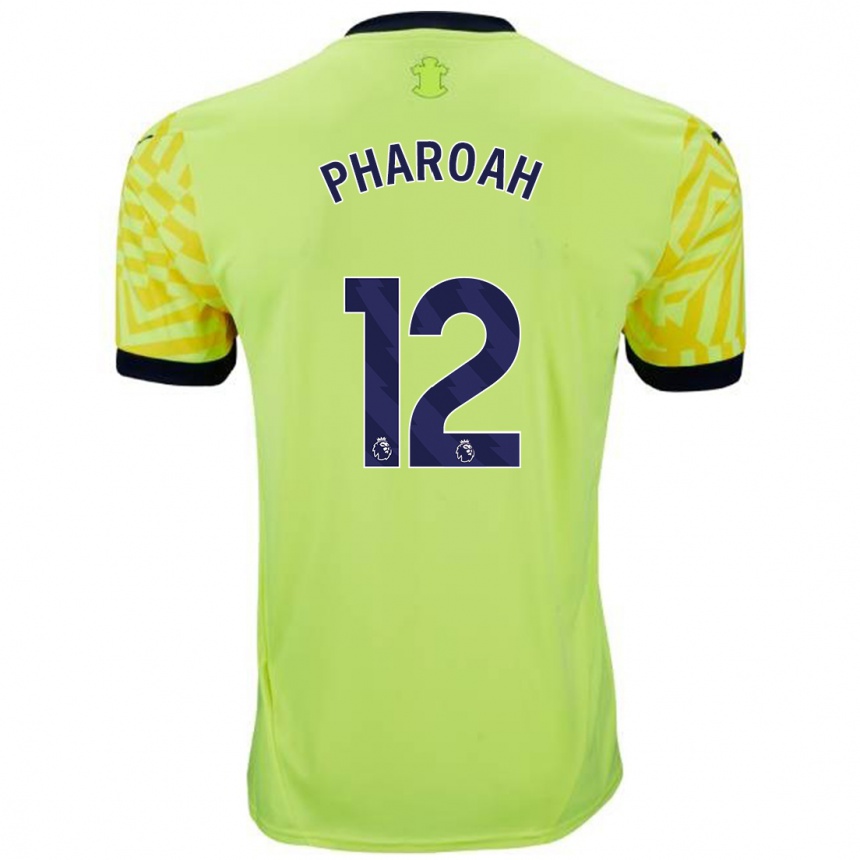 Niño Fútbol Camiseta Sophia Pharoah #12 Amarillo 2ª Equipación 2024/25 México