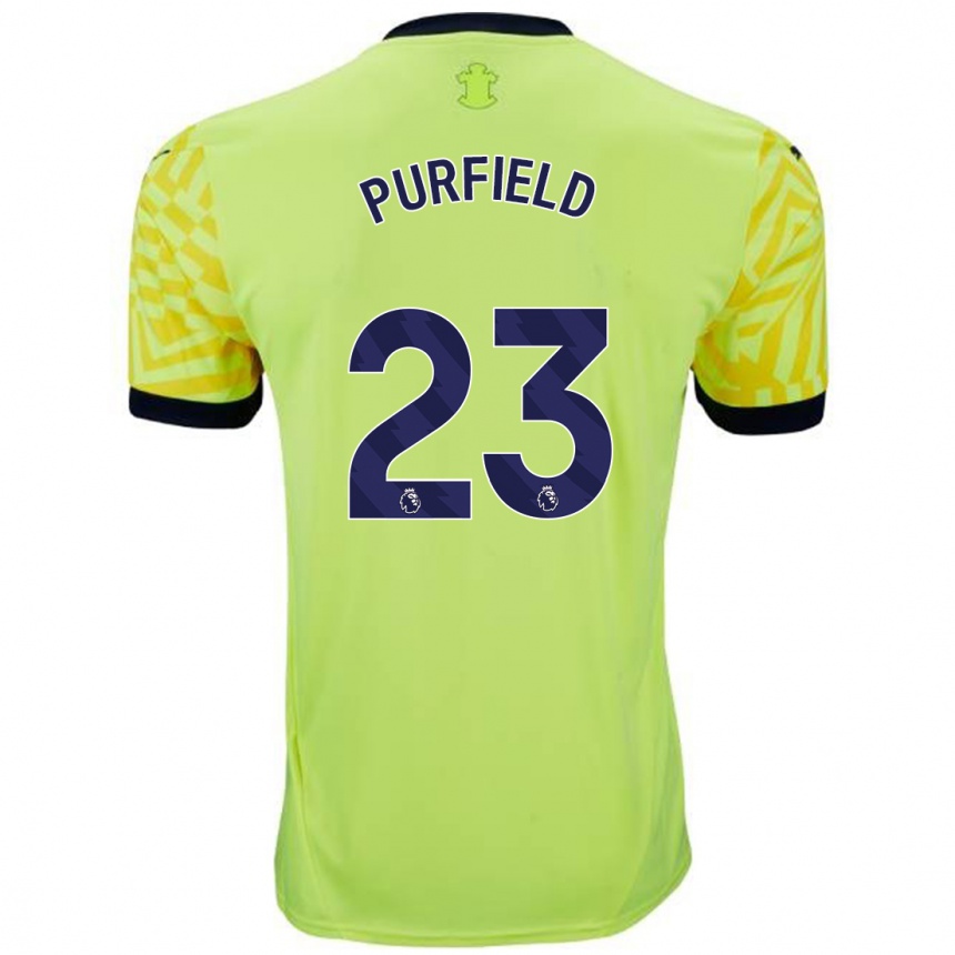 Niño Fútbol Camiseta Jemma Elizabeth Purfield #23 Amarillo 2ª Equipación 2024/25 México