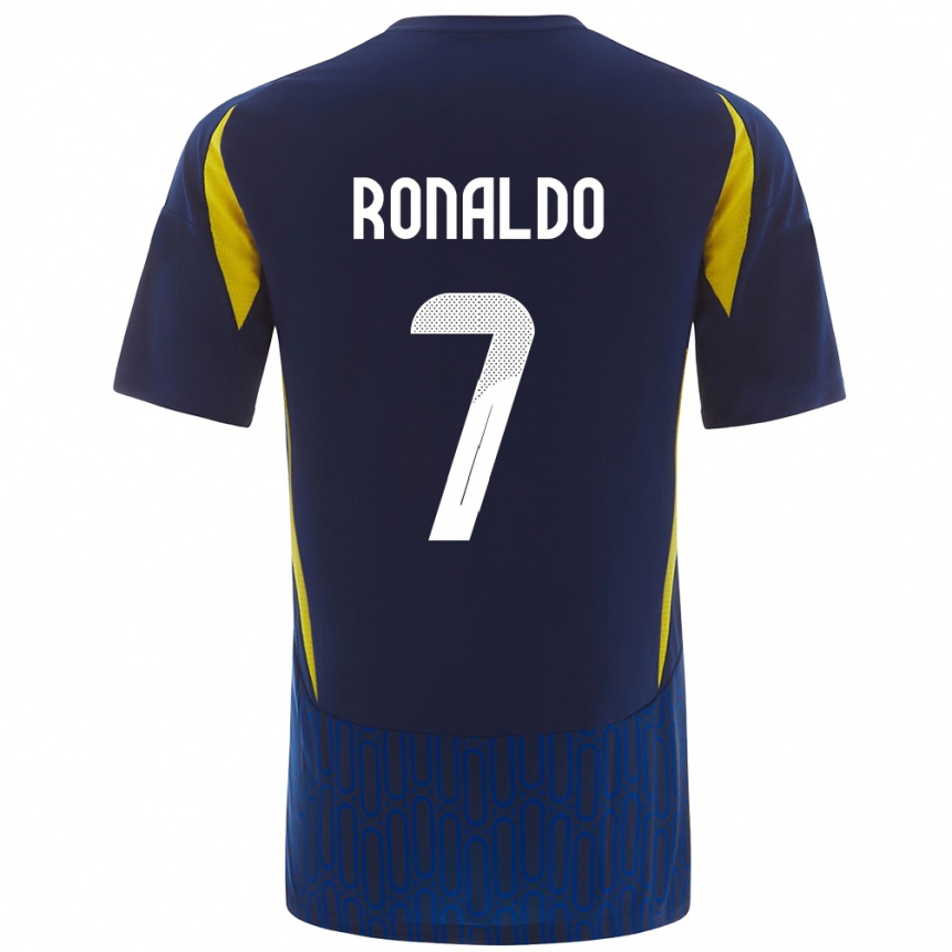 Niño Fútbol Camiseta Cristiano Ronaldo #7 Azul Amarillo 2ª Equipación 2024/25 México