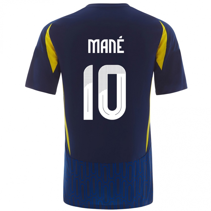 Niño Fútbol Camiseta Sadio Mane #10 Azul Amarillo 2ª Equipación 2024/25 México