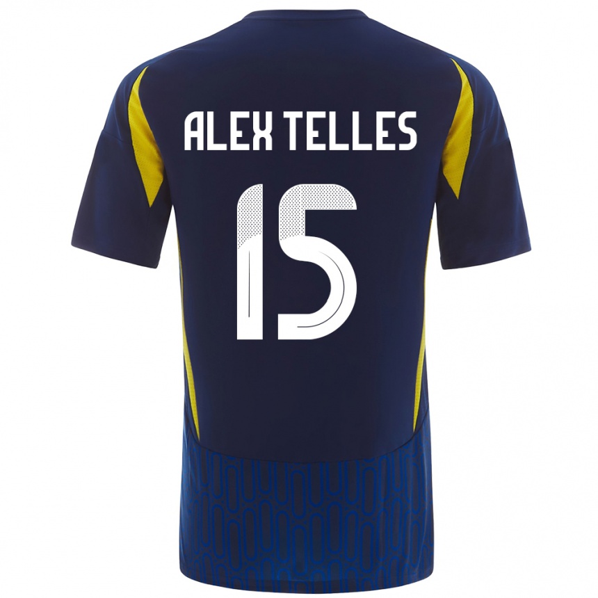 Niño Fútbol Camiseta Alex Telles #15 Azul Amarillo 2ª Equipación 2024/25 México