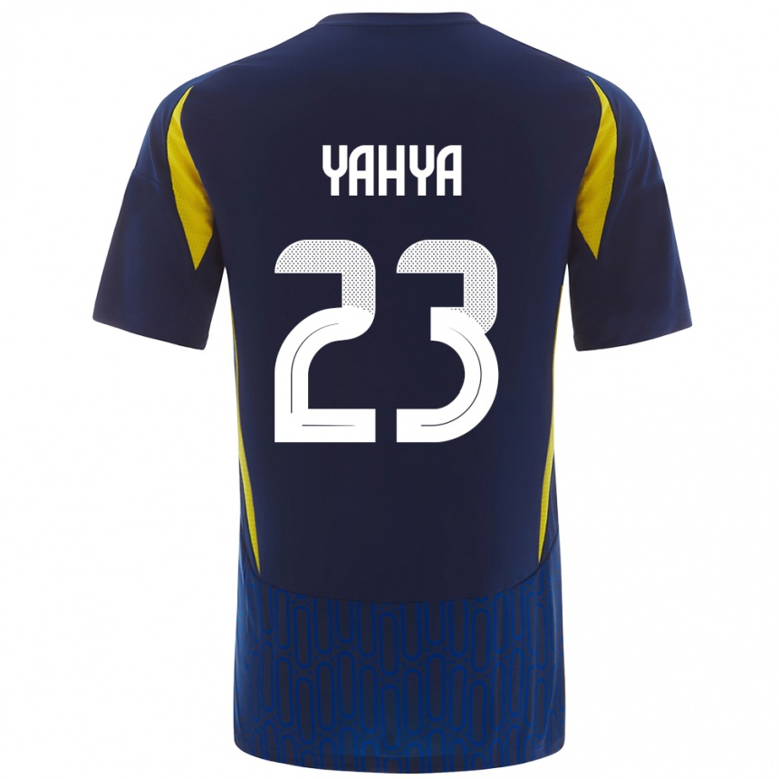 Niño Fútbol Camiseta Ayman Yahya #23 Azul Amarillo 2ª Equipación 2024/25 México