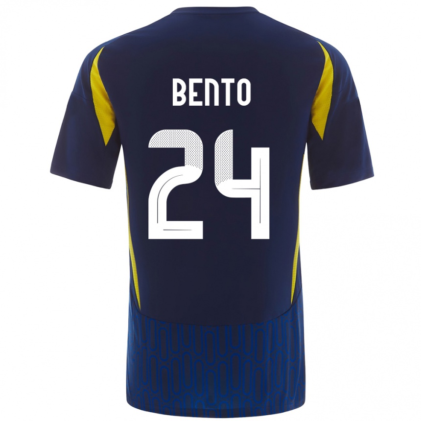 Niño Fútbol Camiseta Bento #24 Azul Amarillo 2ª Equipación 2024/25 México