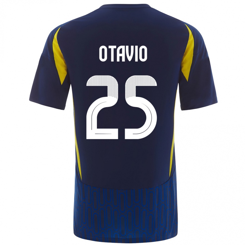 Niño Fútbol Camiseta Otávio #25 Azul Amarillo 2ª Equipación 2024/25 México