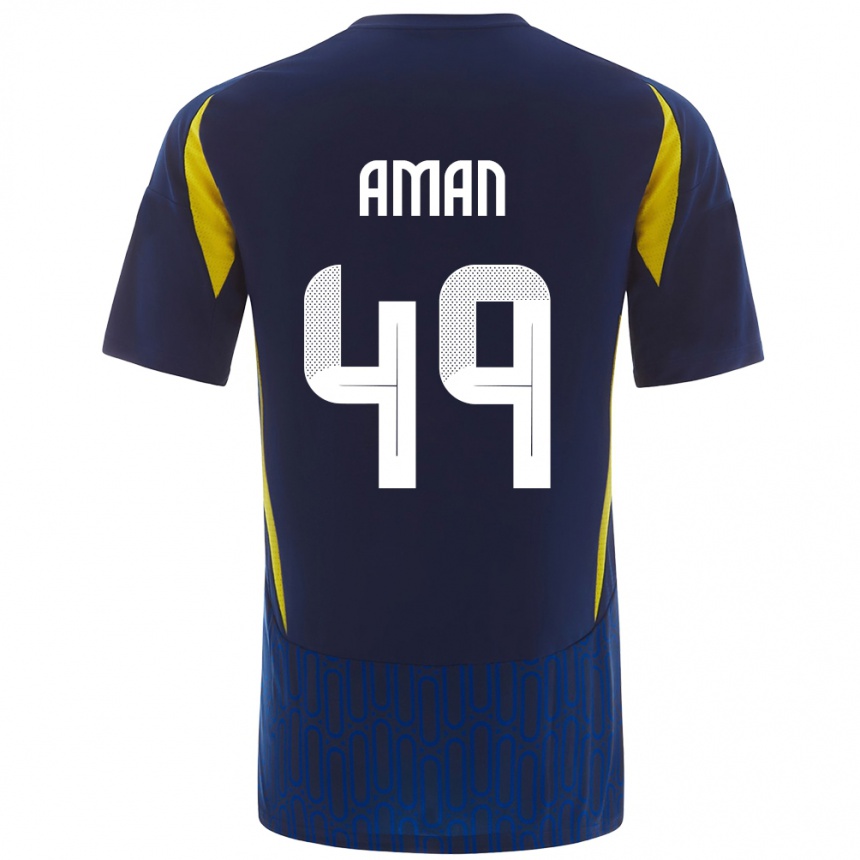 Niño Fútbol Camiseta Awad Aman #49 Azul Amarillo 2ª Equipación 2024/25 México