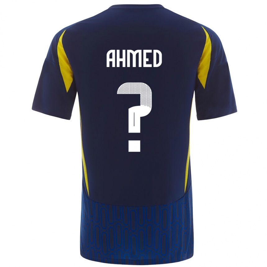 Niño Fútbol Camiseta Al Anood Ahmed #0 Azul Amarillo 2ª Equipación 2024/25 México