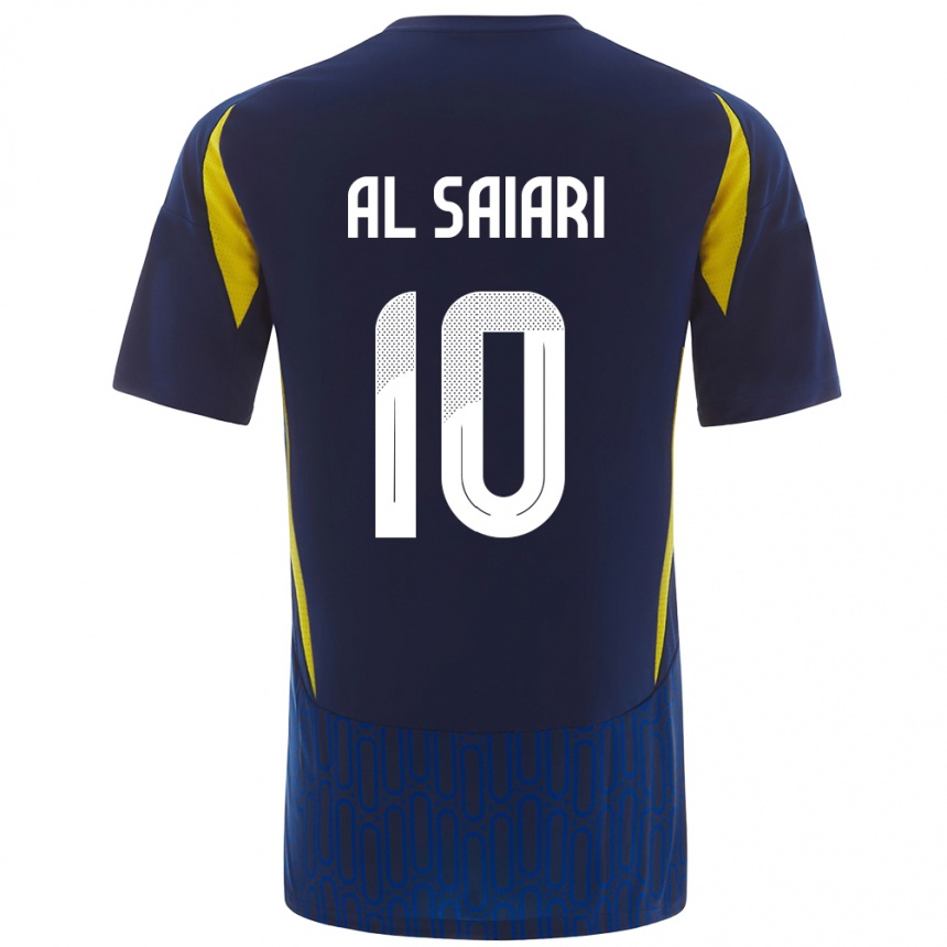 Niño Fútbol Camiseta Mubarkh Al-Saiari #10 Azul Amarillo 2ª Equipación 2024/25 México