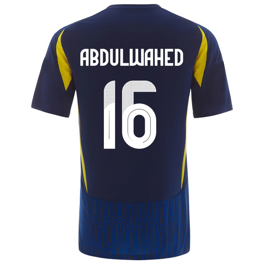 Niño Fútbol Camiseta Ghader Abdulwahed #16 Azul Amarillo 2ª Equipación 2024/25 México