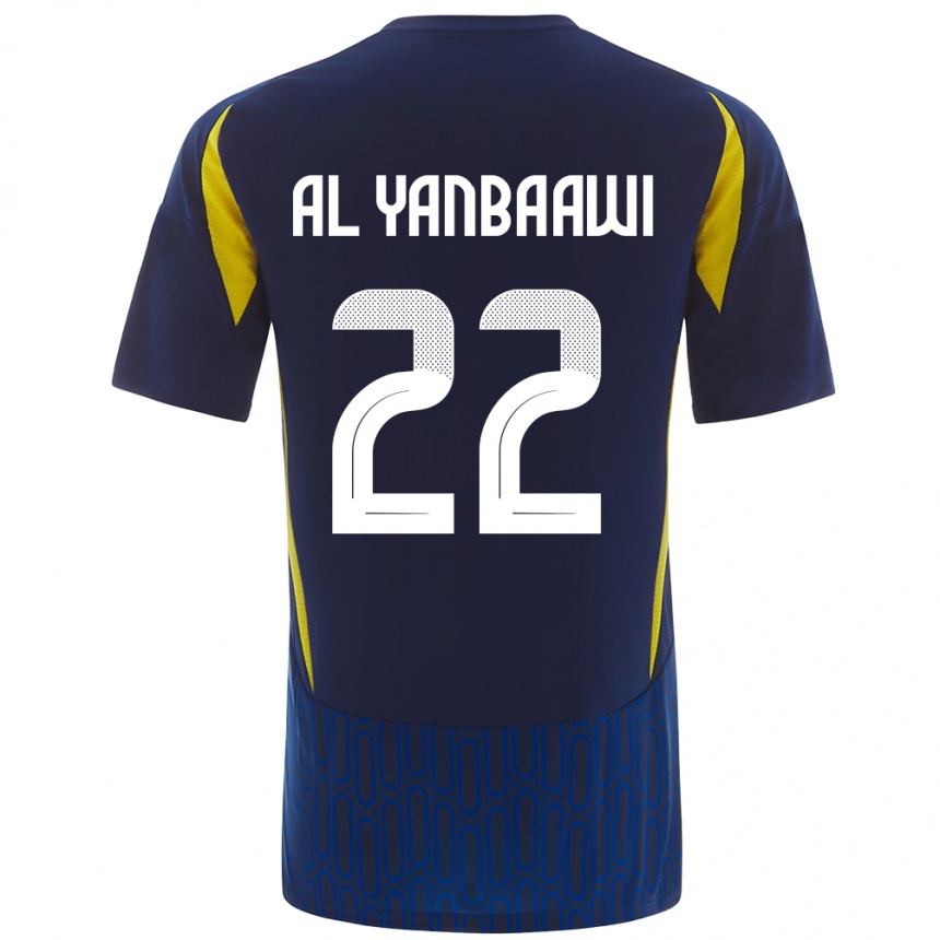 Niño Fútbol Camiseta Tahani Al-Yanbaawi #22 Azul Amarillo 2ª Equipación 2024/25 México