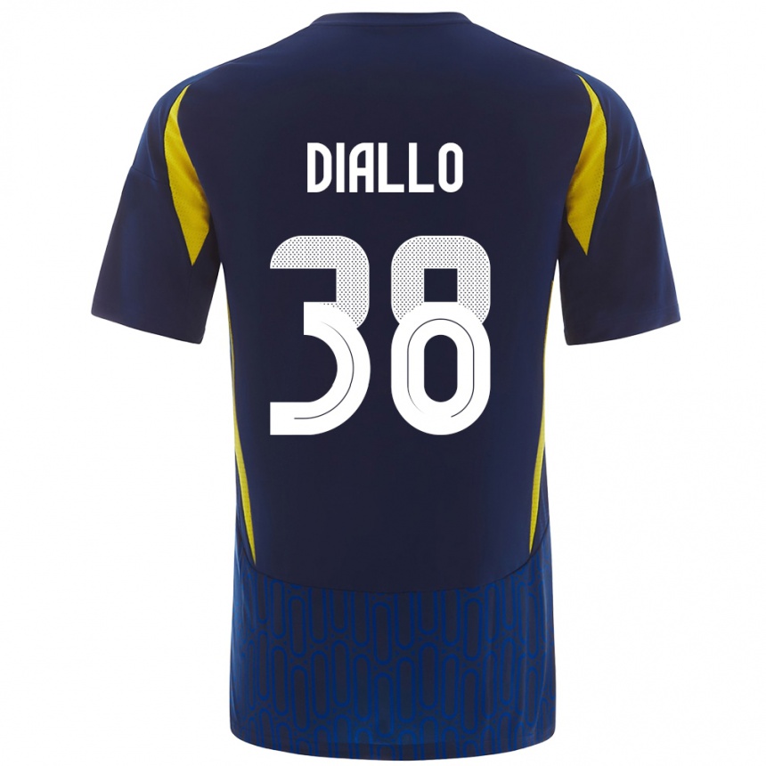 Niño Fútbol Camiseta Aminata Diallo #38 Azul Amarillo 2ª Equipación 2024/25 México