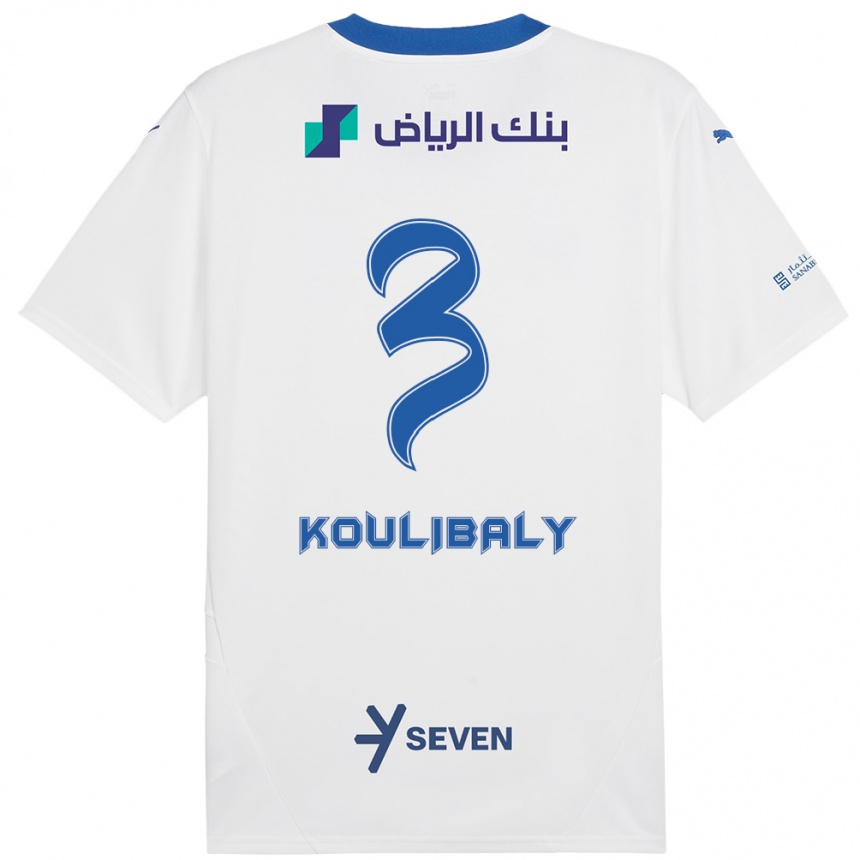 Niño Fútbol Camiseta Kalidou Koulibaly #3 Blanco Azul 2ª Equipación 2024/25 México