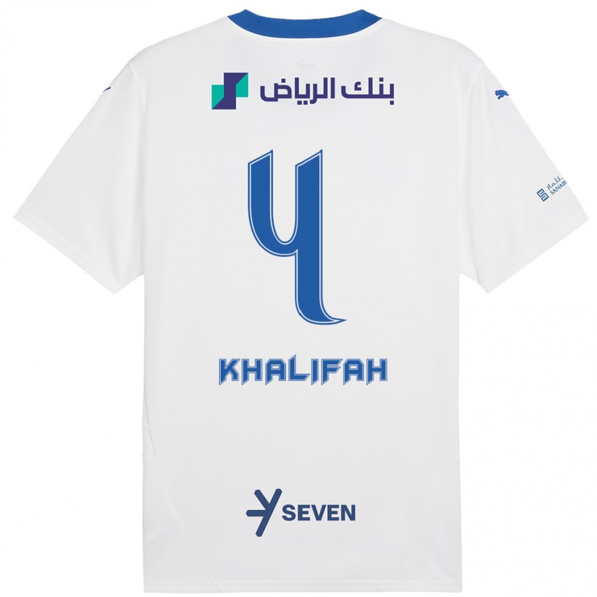 Niño Fútbol Camiseta Khalifah Al-Dawsari #4 Blanco Azul 2ª Equipación 2024/25 México