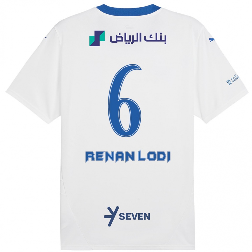 Niño Fútbol Camiseta Renan Lodi #6 Blanco Azul 2ª Equipación 2024/25 México