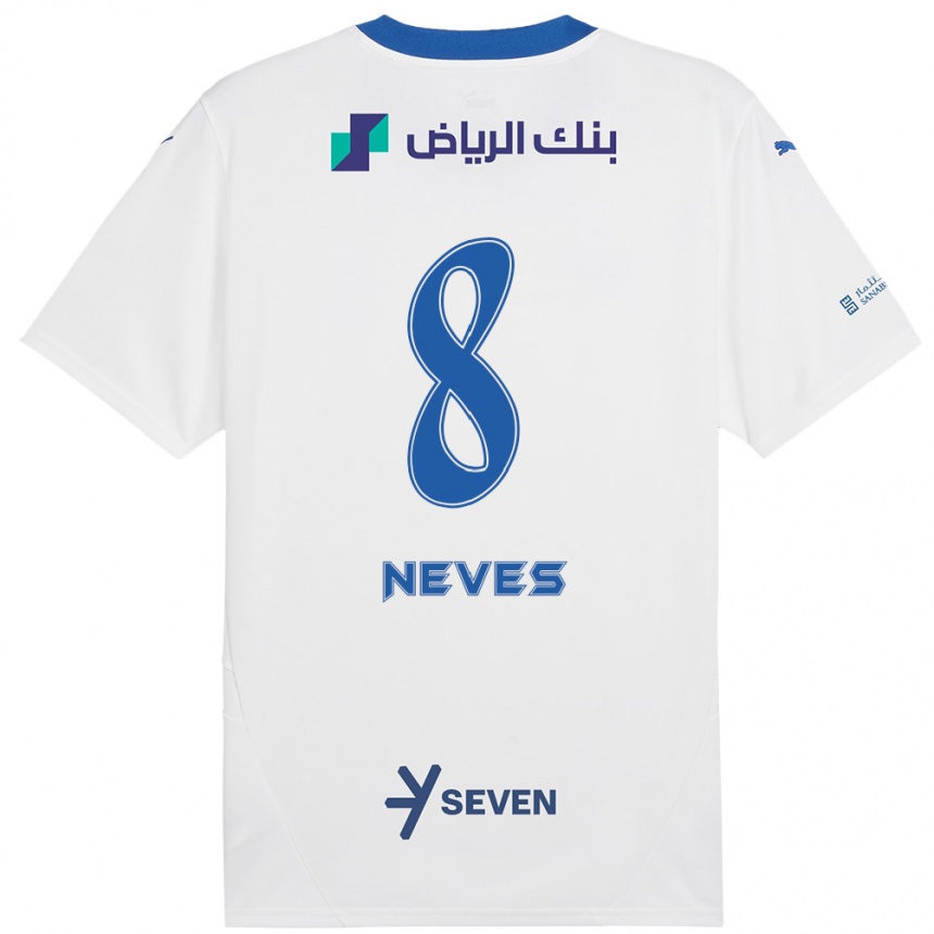 Niño Fútbol Camiseta Rúben Neves #8 Blanco Azul 2ª Equipación 2024/25 México