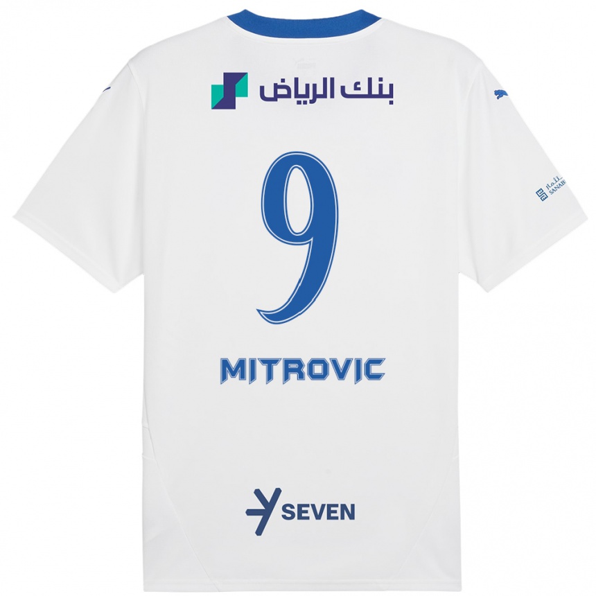 Niño Fútbol Camiseta Aleksandar Mitrovic #9 Blanco Azul 2ª Equipación 2024/25 México