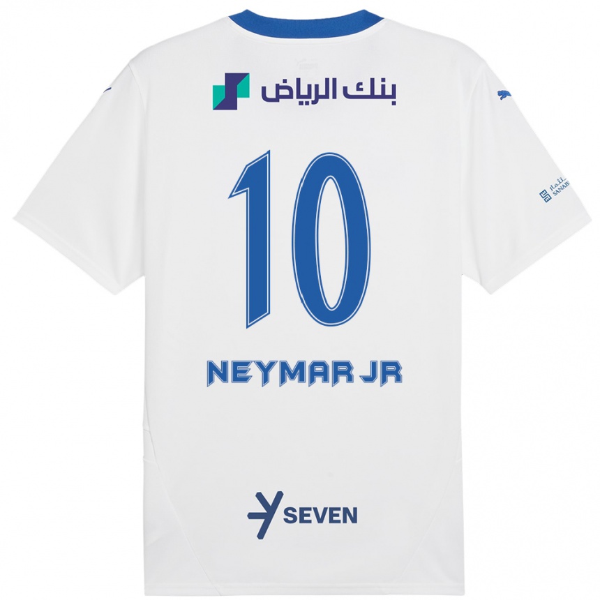 Niño Fútbol Camiseta Neymar #10 Blanco Azul 2ª Equipación 2024/25 México