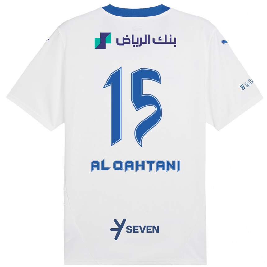 Niño Fútbol Camiseta Mohammed Al-Qahtani #15 Blanco Azul 2ª Equipación 2024/25 México