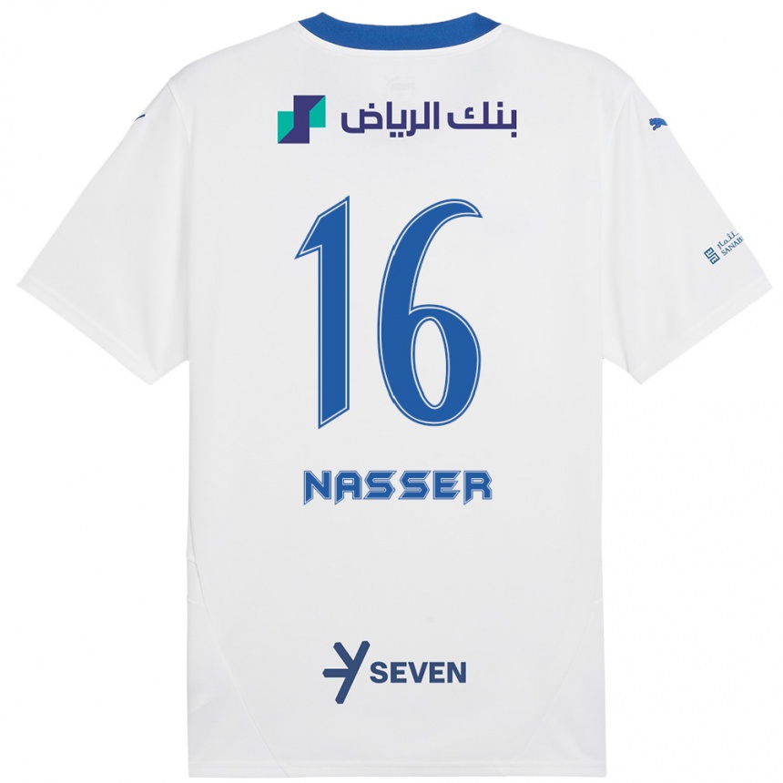 Niño Fútbol Camiseta Nasser Al-Dawsari #16 Blanco Azul 2ª Equipación 2024/25 México