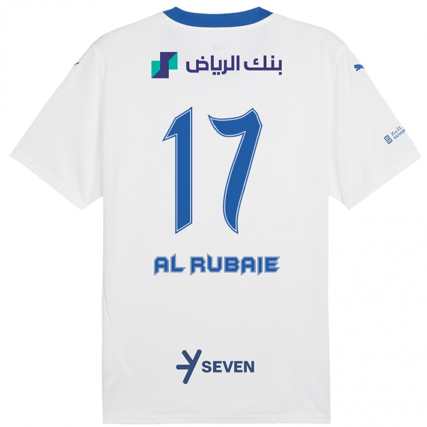 Niño Fútbol Camiseta Mohammed Al-Rubaie #17 Blanco Azul 2ª Equipación 2024/25 México