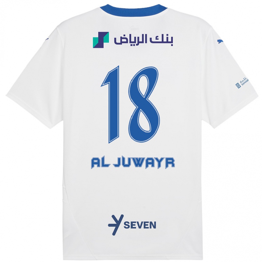 Niño Fútbol Camiseta Musab Al-Juwayr #18 Blanco Azul 2ª Equipación 2024/25 México