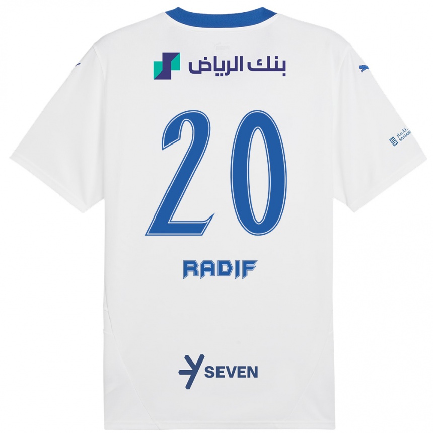 Niño Fútbol Camiseta Abdullah Radif #20 Blanco Azul 2ª Equipación 2024/25 México