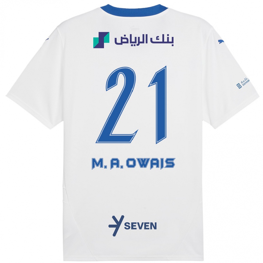 Niño Fútbol Camiseta Mohammed Al-Owais #21 Blanco Azul 2ª Equipación 2024/25 México