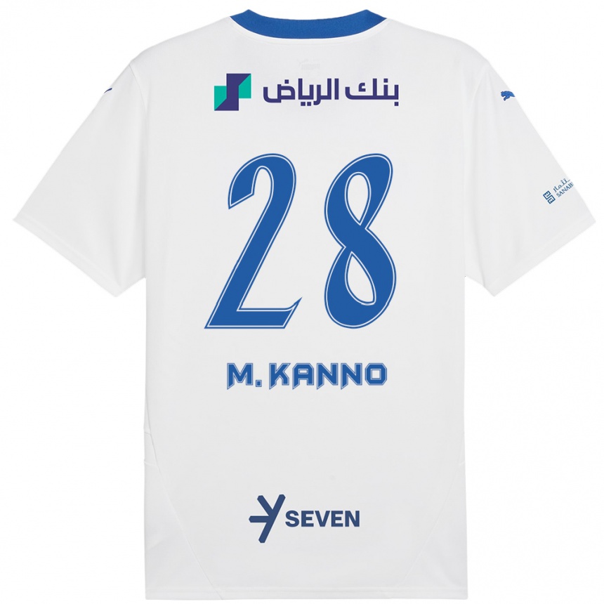 Niño Fútbol Camiseta Mohamed Kanno #28 Blanco Azul 2ª Equipación 2024/25 México