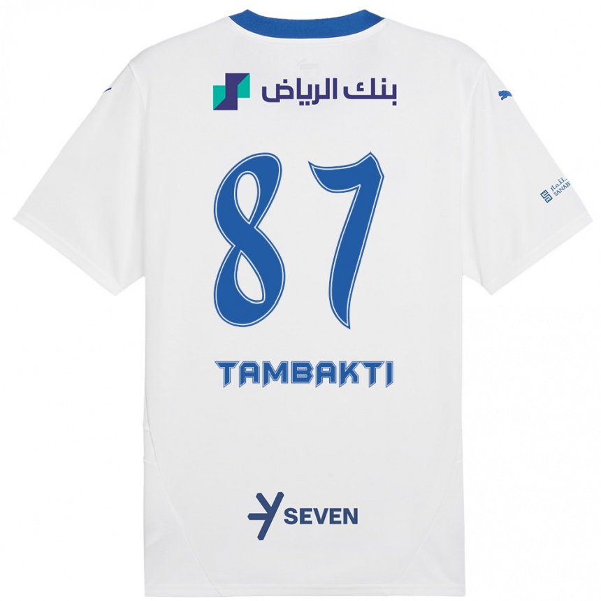 Niño Fútbol Camiseta Hassan Tambakti #87 Blanco Azul 2ª Equipación 2024/25 México