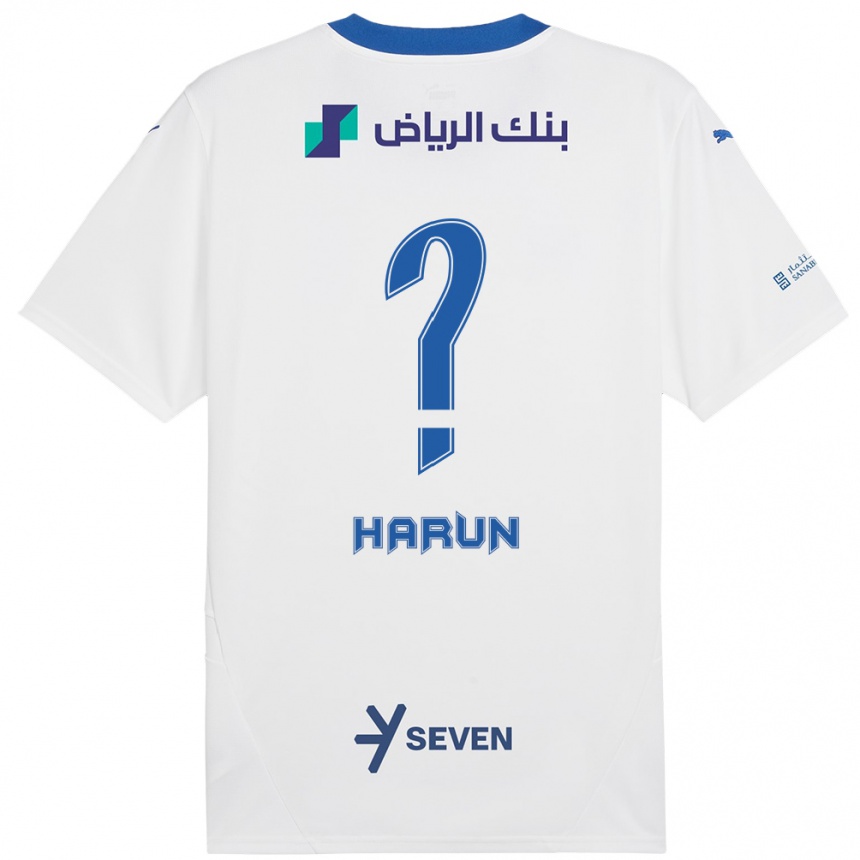 Niño Fútbol Camiseta Saud Harun #0 Blanco Azul 2ª Equipación 2024/25 México