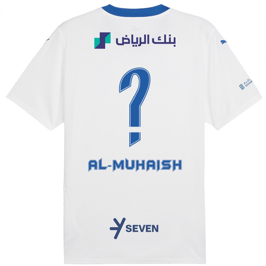 Niño Fútbol Camiseta Mohammed Al-Muhaish #0 Blanco Azul 2ª Equipación 2024/25 México