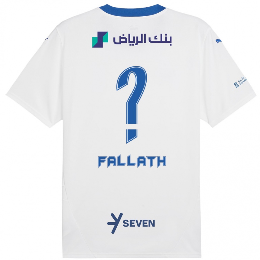 Niño Fútbol Camiseta Fahad Fallath #0 Blanco Azul 2ª Equipación 2024/25 México