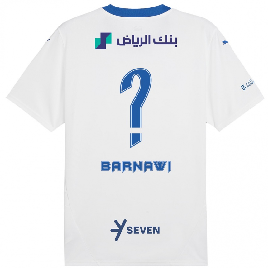 Niño Fútbol Camiseta Abdulsalam Barnawi #0 Blanco Azul 2ª Equipación 2024/25 México