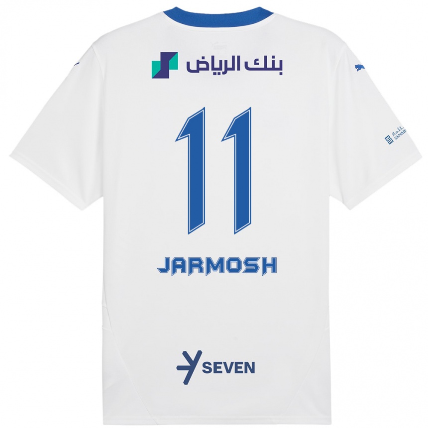 Niño Fútbol Camiseta Abdulaziz Jarmosh #11 Blanco Azul 2ª Equipación 2024/25 México