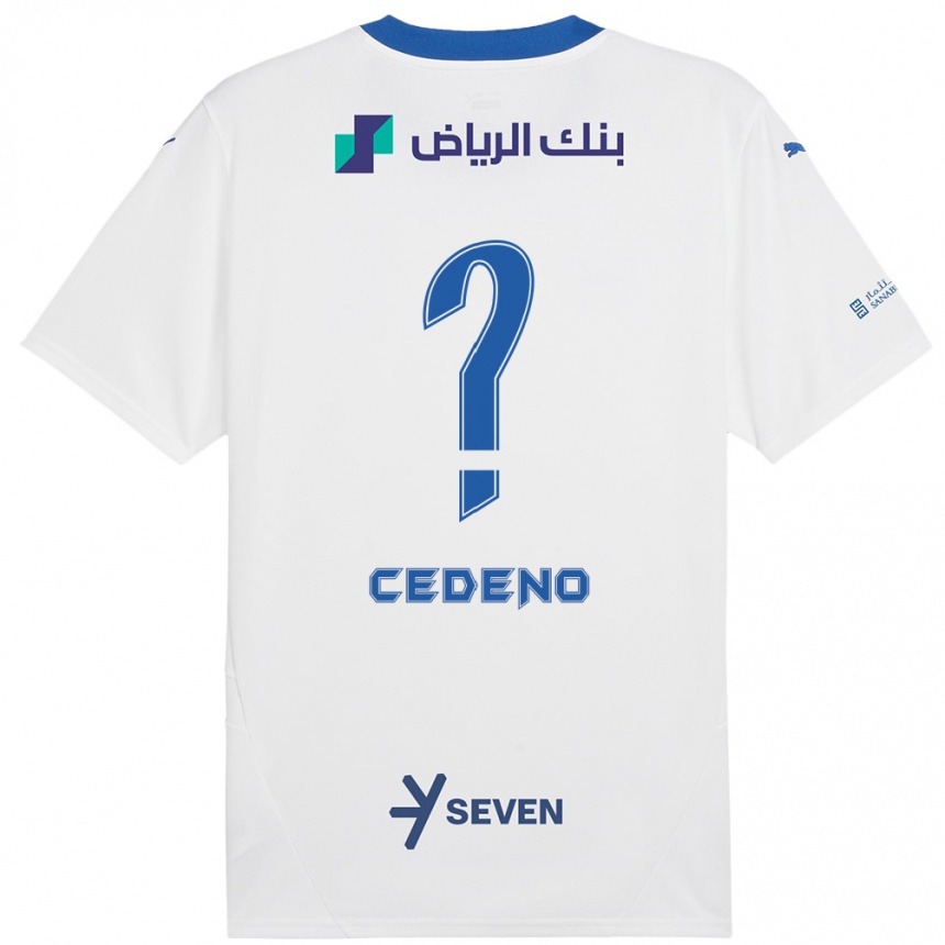 Niño Fútbol Camiseta Lineth Cedeño #0 Blanco Azul 2ª Equipación 2024/25 México