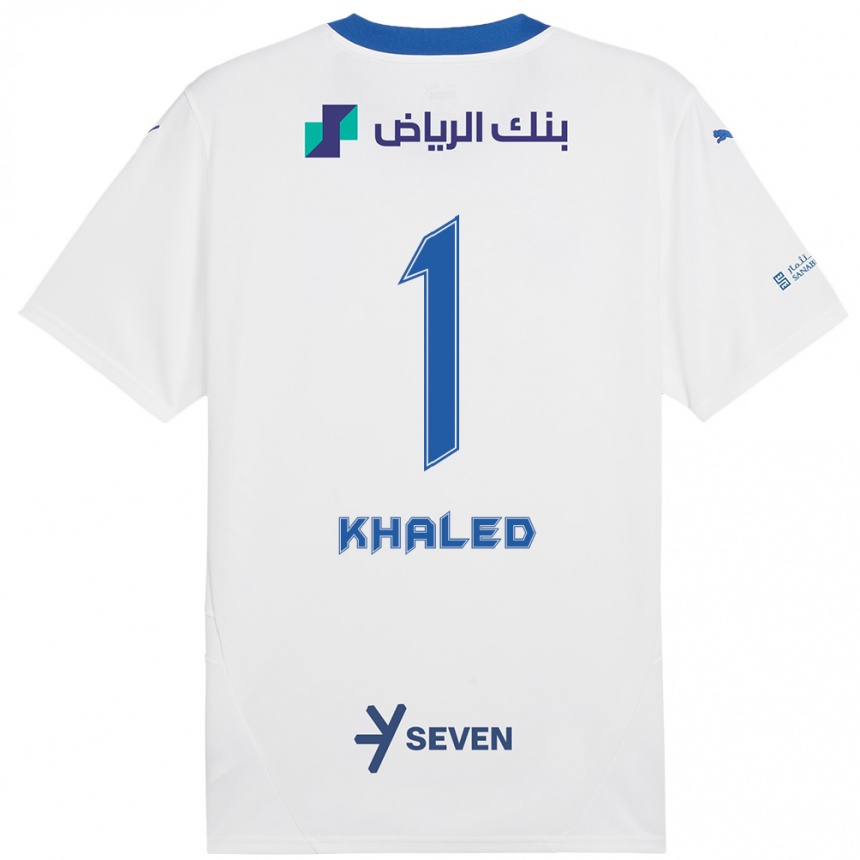 Niño Fútbol Camiseta Nawal Khaled #1 Blanco Azul 2ª Equipación 2024/25 México