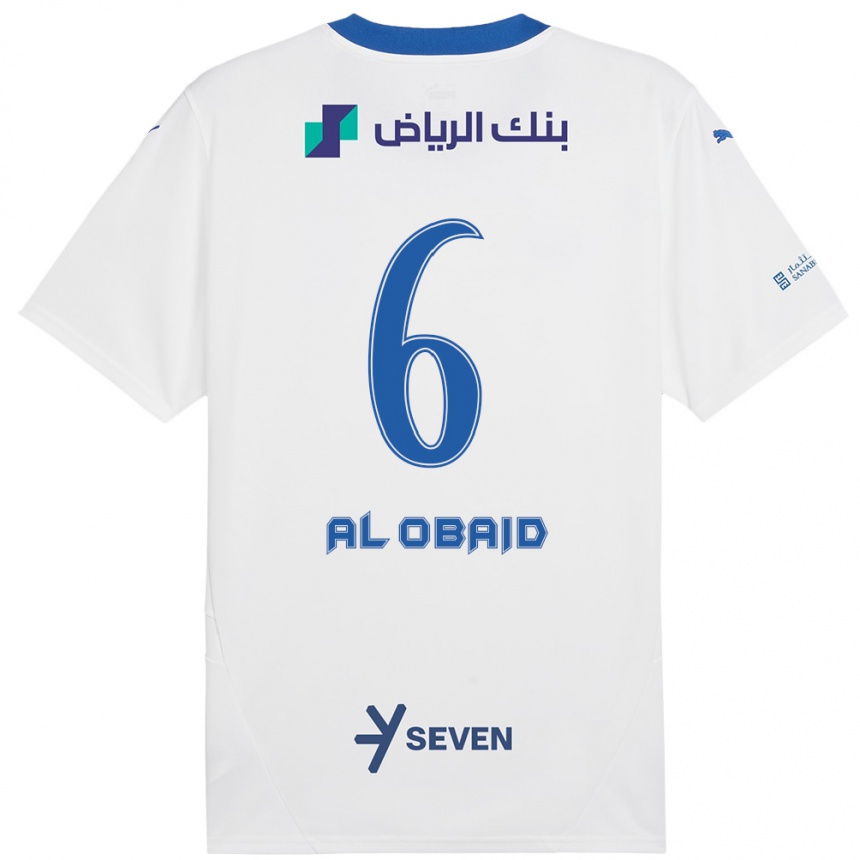 Niño Fútbol Camiseta Lulu Al-Obaid #6 Blanco Azul 2ª Equipación 2024/25 México