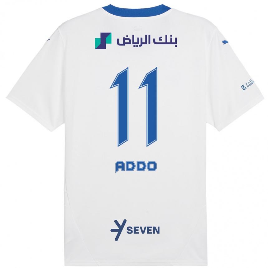 Niño Fútbol Camiseta Elizabeth Addo #11 Blanco Azul 2ª Equipación 2024/25 México