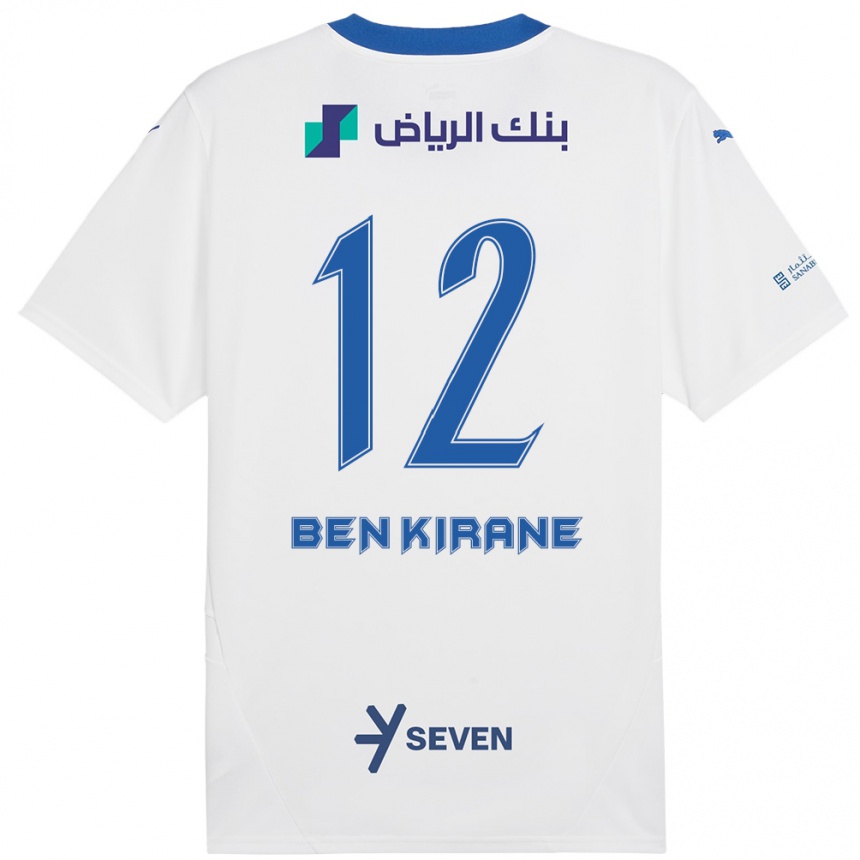 Niño Fútbol Camiseta Mariam Ben Kirane #12 Blanco Azul 2ª Equipación 2024/25 México