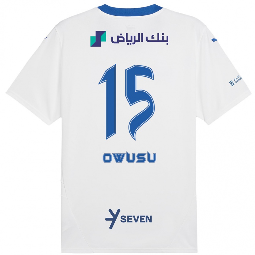 Niño Fútbol Camiseta Mavis Owusu #15 Blanco Azul 2ª Equipación 2024/25 México