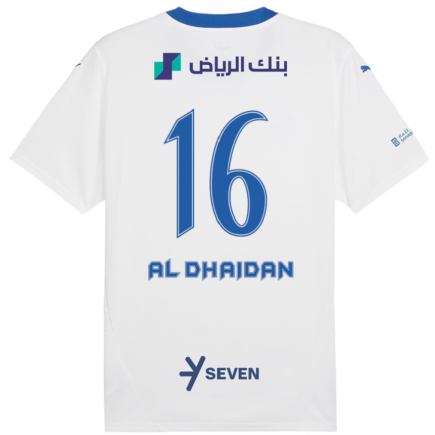 Niño Fútbol Camiseta Nadia Al-Dhaidan #16 Blanco Azul 2ª Equipación 2024/25 México