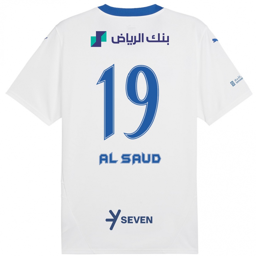 Niño Fútbol Camiseta Manal Al Saud #19 Blanco Azul 2ª Equipación 2024/25 México