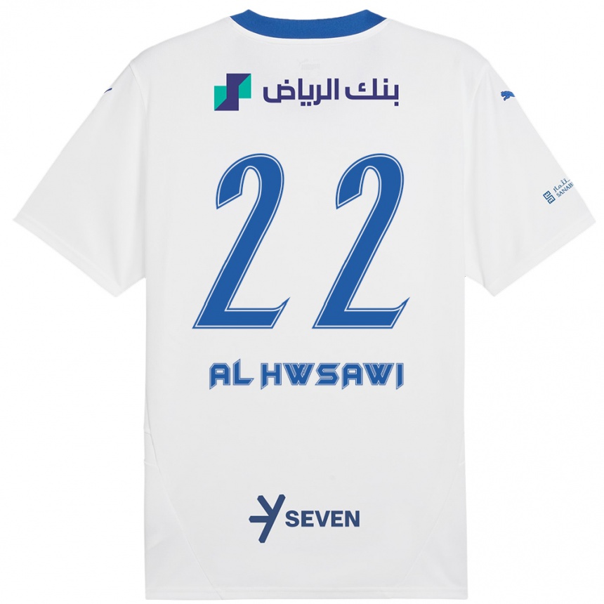 Niño Fútbol Camiseta Shorouq Al-Hwsawi #22 Blanco Azul 2ª Equipación 2024/25 México