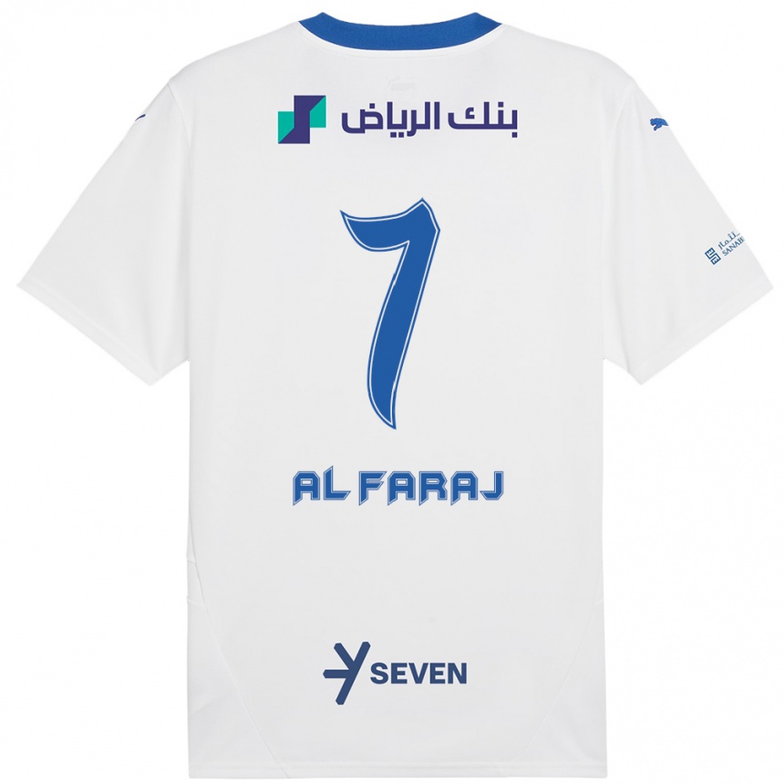 Niño Fútbol Camiseta Salman Al-Faraj #7 Blanco Azul 2ª Equipación 2024/25 México