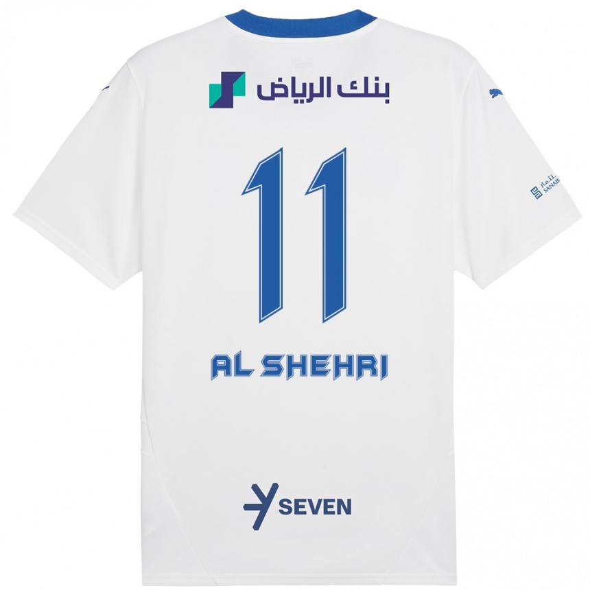 Niño Fútbol Camiseta Saleh Al-Shehri #11 Blanco Azul 2ª Equipación 2024/25 México