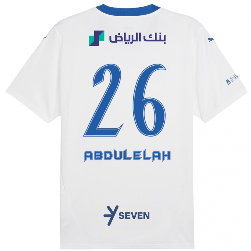 Niño Fútbol Camiseta Abdulelah Al-Malki #26 Blanco Azul 2ª Equipación 2024/25 México