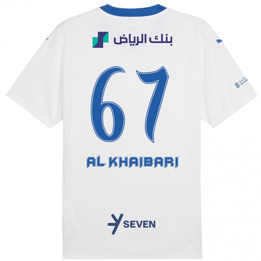 Niño Fútbol Camiseta Mohammed Al-Khaibari #67 Blanco Azul 2ª Equipación 2024/25 México