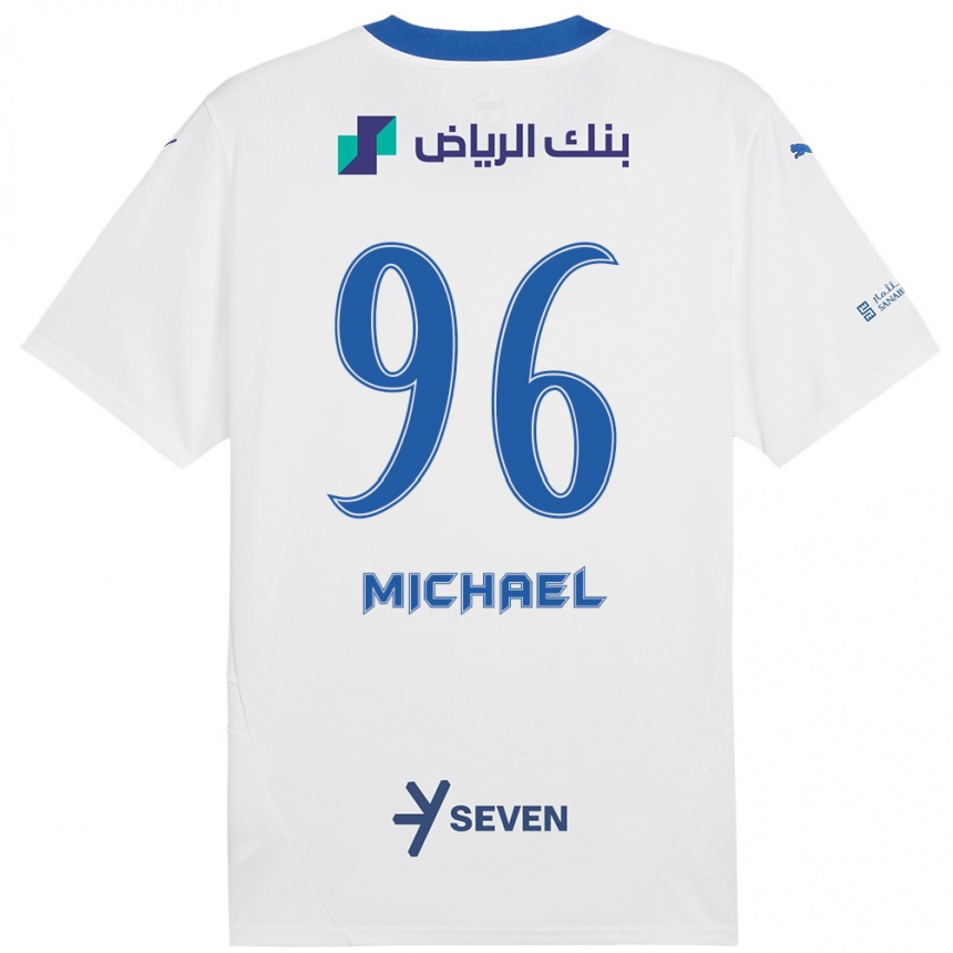 Niño Fútbol Camiseta Michael #96 Blanco Azul 2ª Equipación 2024/25 México