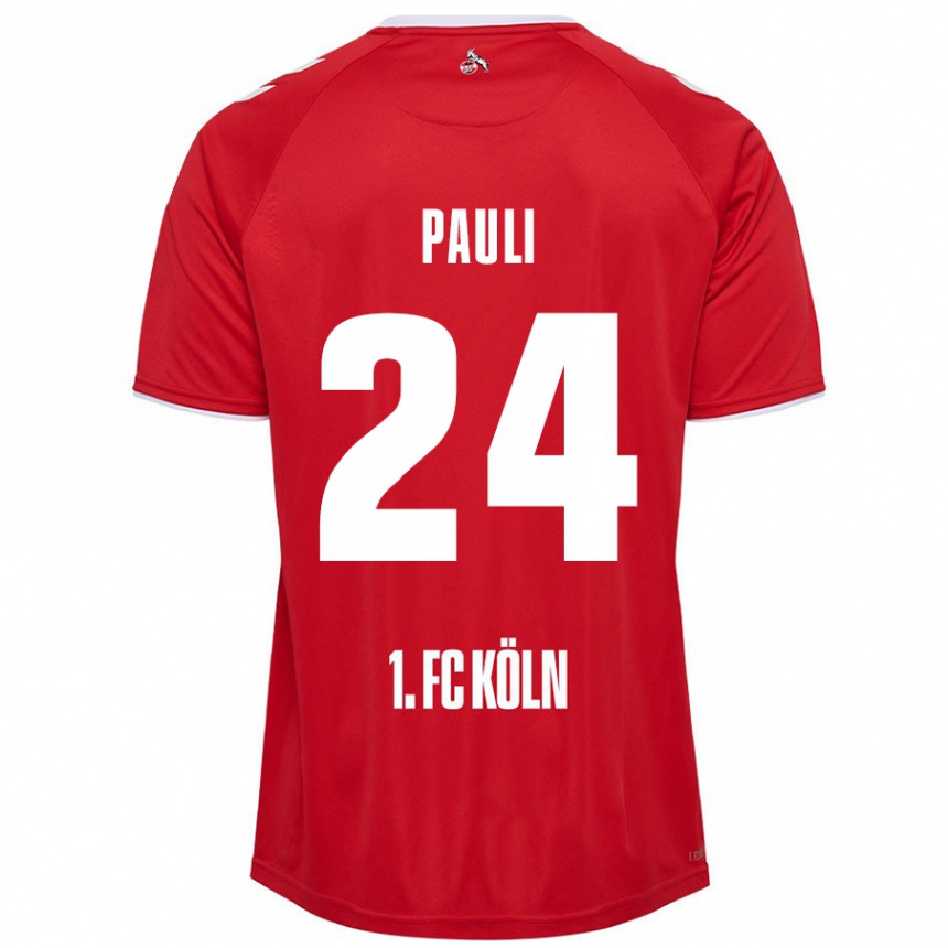 Niño Fútbol Camiseta Julian Pauli #24 Rojo Blanco 2ª Equipación 2024/25 México