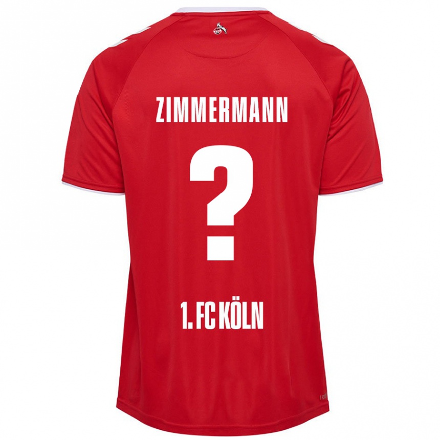 Niño Fútbol Camiseta Nick Zimmermann #0 Rojo Blanco 2ª Equipación 2024/25 México